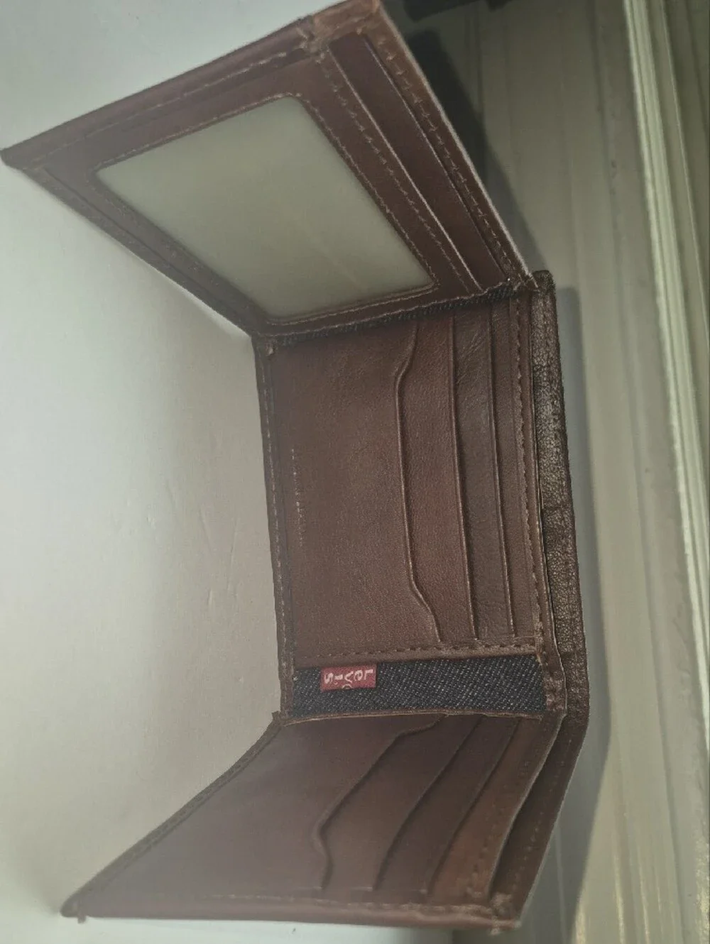 Levi's Brown Leather Wallet for Men with Logo Patch
